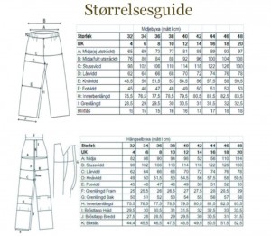 gardengirl størrelseguide