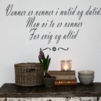 Venner er venner i nutid og datid Venner er venner i nutid og datid