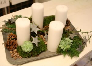 adventskrans på fad