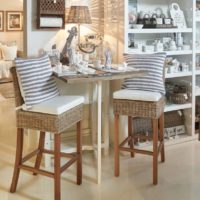 Barstol - Rustic Rattan bar stool INKL. Hynde BESTILLINGSVARER