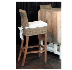 Barstol - Rustic Rattan bar stool INKL. Hynde BESTILLINGSVARER