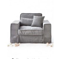 Lænestol – Metropolis Love Seat, washed cotton, grey BESTILLINGSVARER