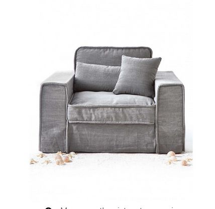 Lænestol – Metropolis Love Seat, washed cotton, grey BESTILLINGSVARER Lænestol – Metropolis Love Seat, washed cotton, grey BESTILLINGSVARER