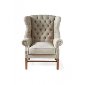 Lænestol - Franklin Park Wing Chair, linen, flax BESTILLINGSVARER