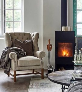 Lænestol - Franklin Park Wing Chair, linen, flax BESTILLINGSVARER