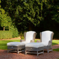 Have lænestol - Outdoor Rustic Rattan Nicolas Wing Chair BESTILLINGSVARER