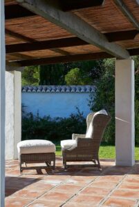 Fodskammel - Outdoor Rustic Rattan Nicolas Wing Chair Footstool BESTILLINGSVARER