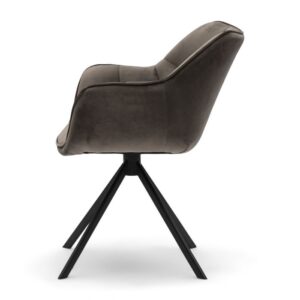 Spisebordsstol - Carnaby Dining Armchair, velvet III, anthracite BESTILLINGSVARER