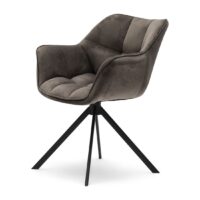 Spisebordsstol - Carnaby Dining Armchair, velvet III, anthracite BESTILLINGSVARER