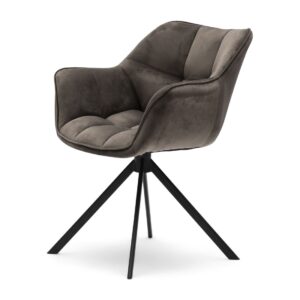 Spisebordsstol - Carnaby Dining Armchair, velvet III, anthracite BESTILLINGSVARER