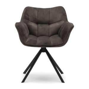 Spisebordsstol - Carnaby Dining Armchair, velvet III, anthracite BESTILLINGSVARER