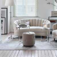 Fodskammel - Bowery Footstool, Linen Flax BESTILLINGSVARER