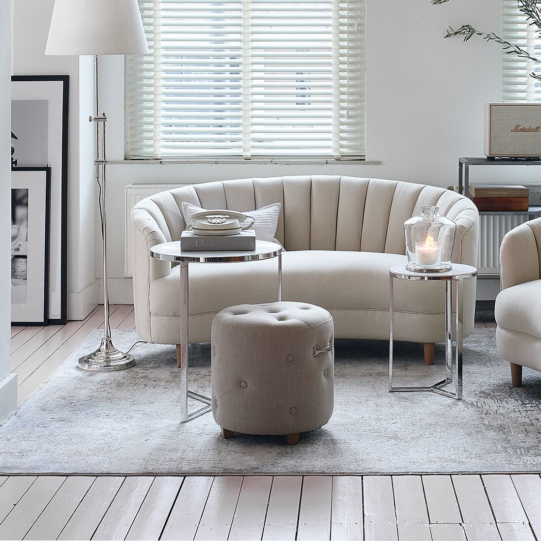 Fodskammel - Bowery Footstool, Linen Flax BESTILLINGSVARER Fodskammel - Bowery Footstool, Linen Flax BESTILLINGSVARER