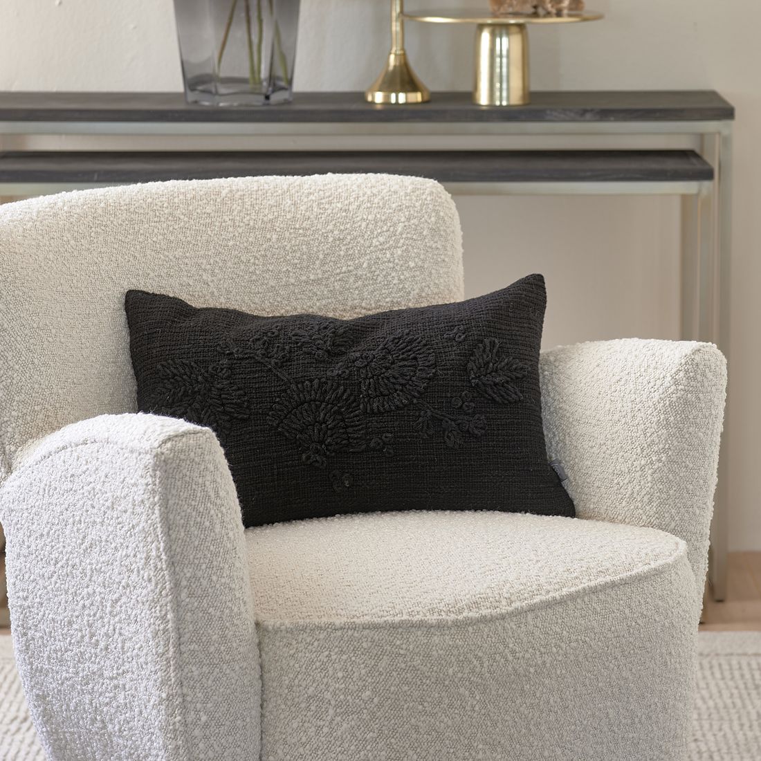 Pudebetræk, sort - Folk Knit Pillow Cover 50x30 black 2 STK. TILBAGE Pudebetræk, sort - Folk Knit Pillow Cover 50x30 black 2 STK. TILBAGE
