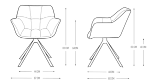 Spisestuestol - Carnaby Dining Armchair Turning Leg, mouliné linen, fabulous flax BESTILLINGSVARER
