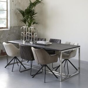 Spisestuestol - Carnaby Dining Armchair Turning Leg, mouliné linen, fabulous flax BESTILLINGSVARER