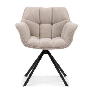 Spisestuestol - Carnaby Dining Armchair Turning Leg, mouliné linen, fabulous flax BESTILLINGSVARER