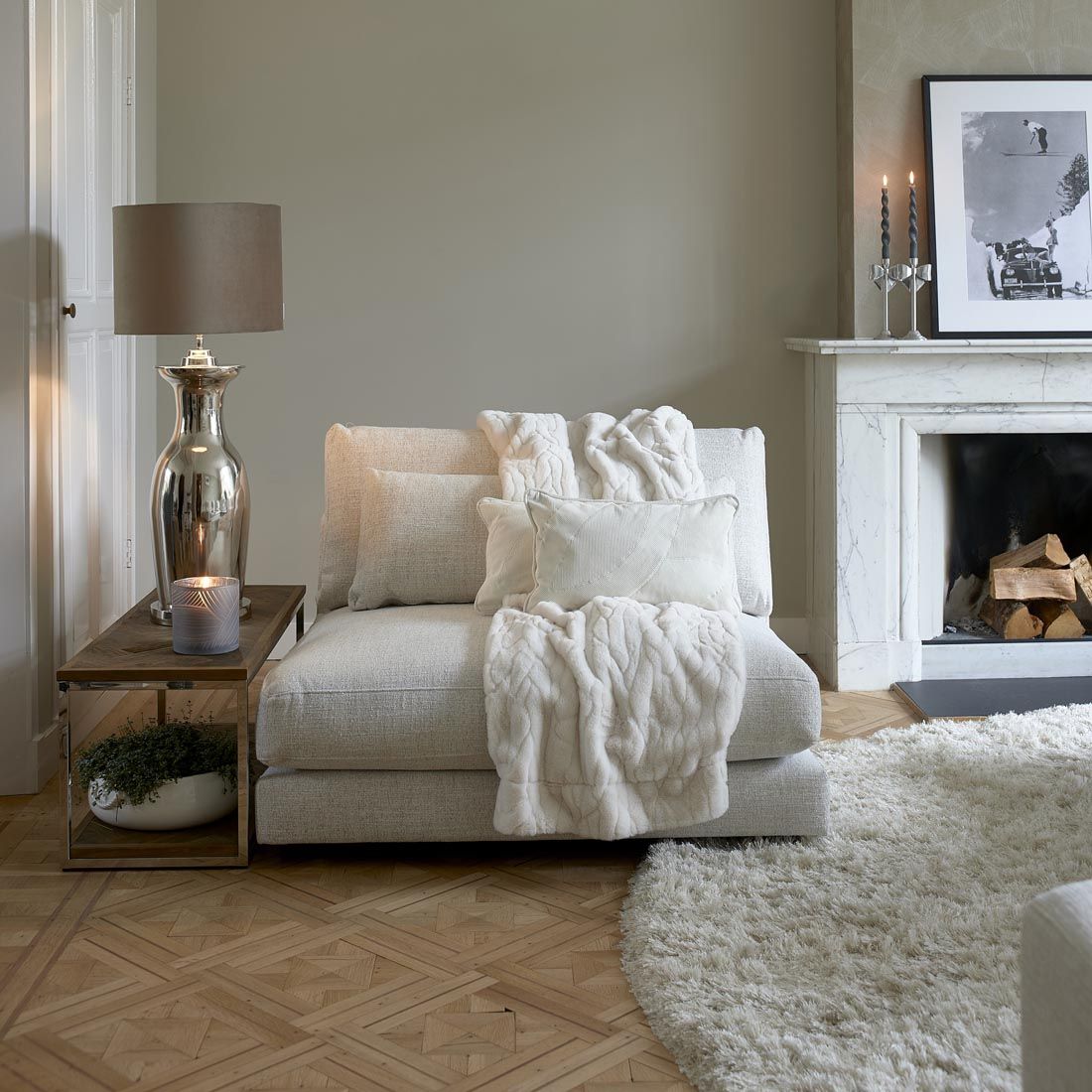 Modulsofa - Stephen Center, rich tweed, antique white Modulsofa - Stephen Center, rich tweed, antique white