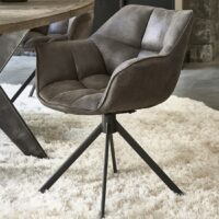 Spisebordsstol - Carnaby Dining Armchair, Pellini læder Espresso - Bestillingsvare