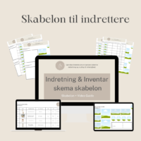 Indretning & Inventar – Skema skabelon