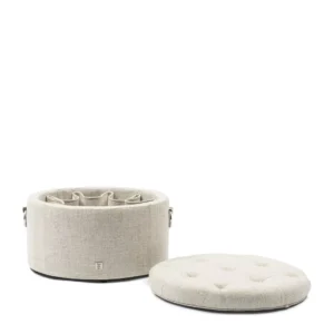 Puf - Footstool Park Avenue, Antique White, Rich Tweed BESTILLINGSVARER