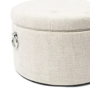 Puf - Footstool Park Avenue, Antique White, Rich Tweed BESTILLINGSVARER