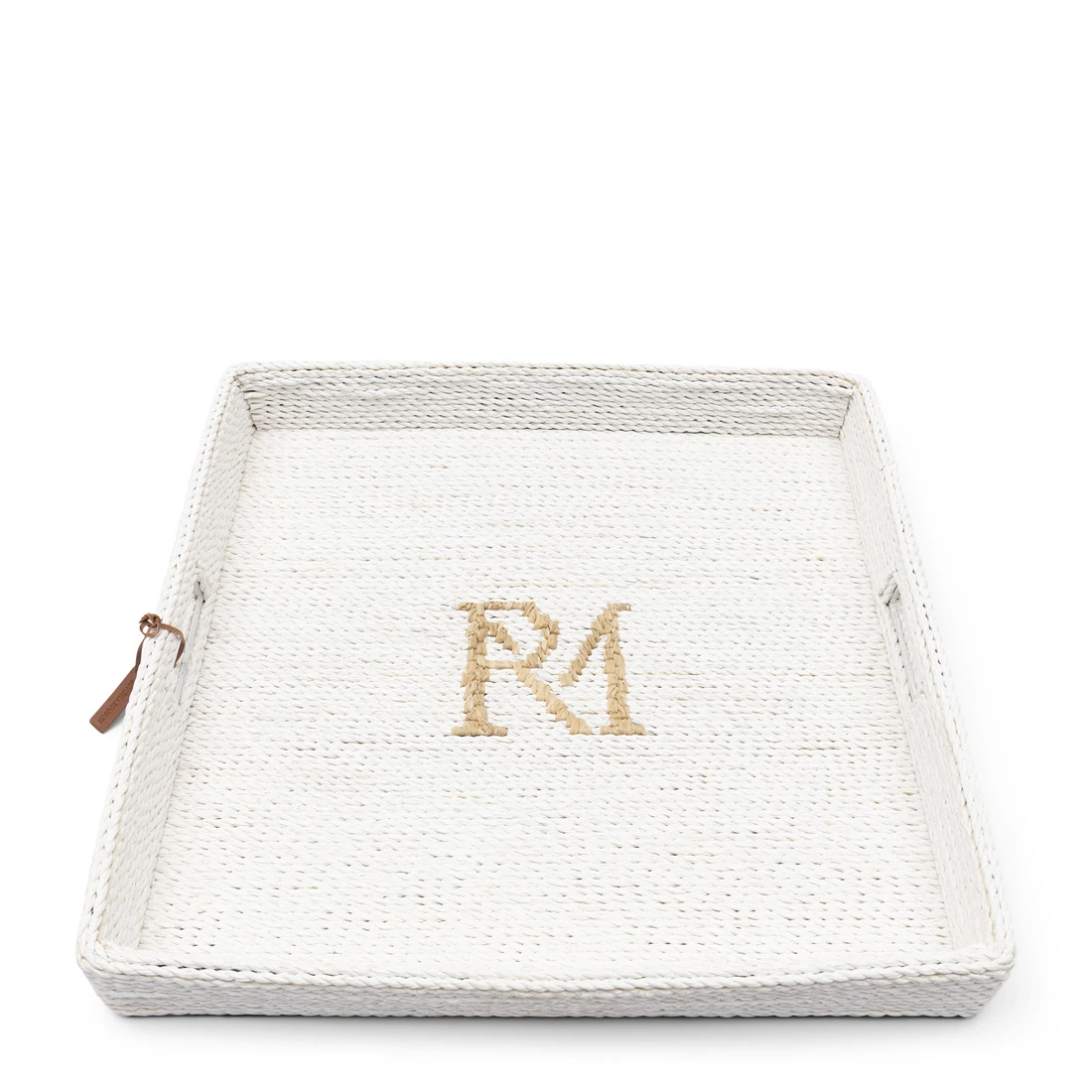 Bakke - Tray RM Monogram, white, 50x50 Bakke - Tray RM Monogram, white, 50x50