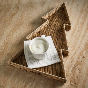 Juletræ bakke i rattan - Rustic Rattan Xmas Tree Tray