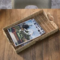 Rattan Bakke - Tray Rustic Rattan Happy Heart Rattan Bakke - Tray Rustic Rattan Happy Heart