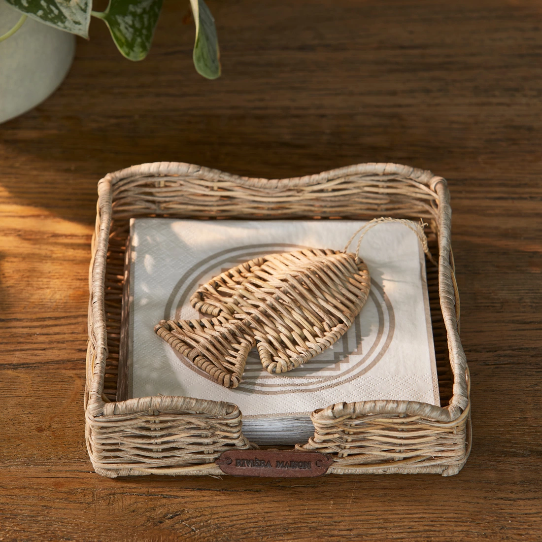 Servietholder - Napkin holder Rustic Rattan Fish Servietholder - Napkin holder Rustic Rattan Fish