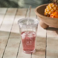 To Go - krus m. låg og sugerør - To Go Cup & Straw Iced Drinks