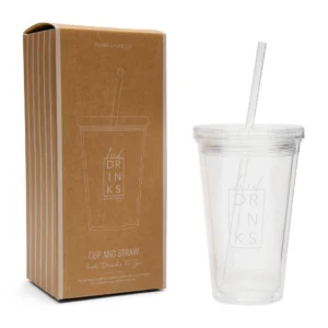 To Go - krus m. låg og sugerør - To Go Cup & Straw Iced Drinks
