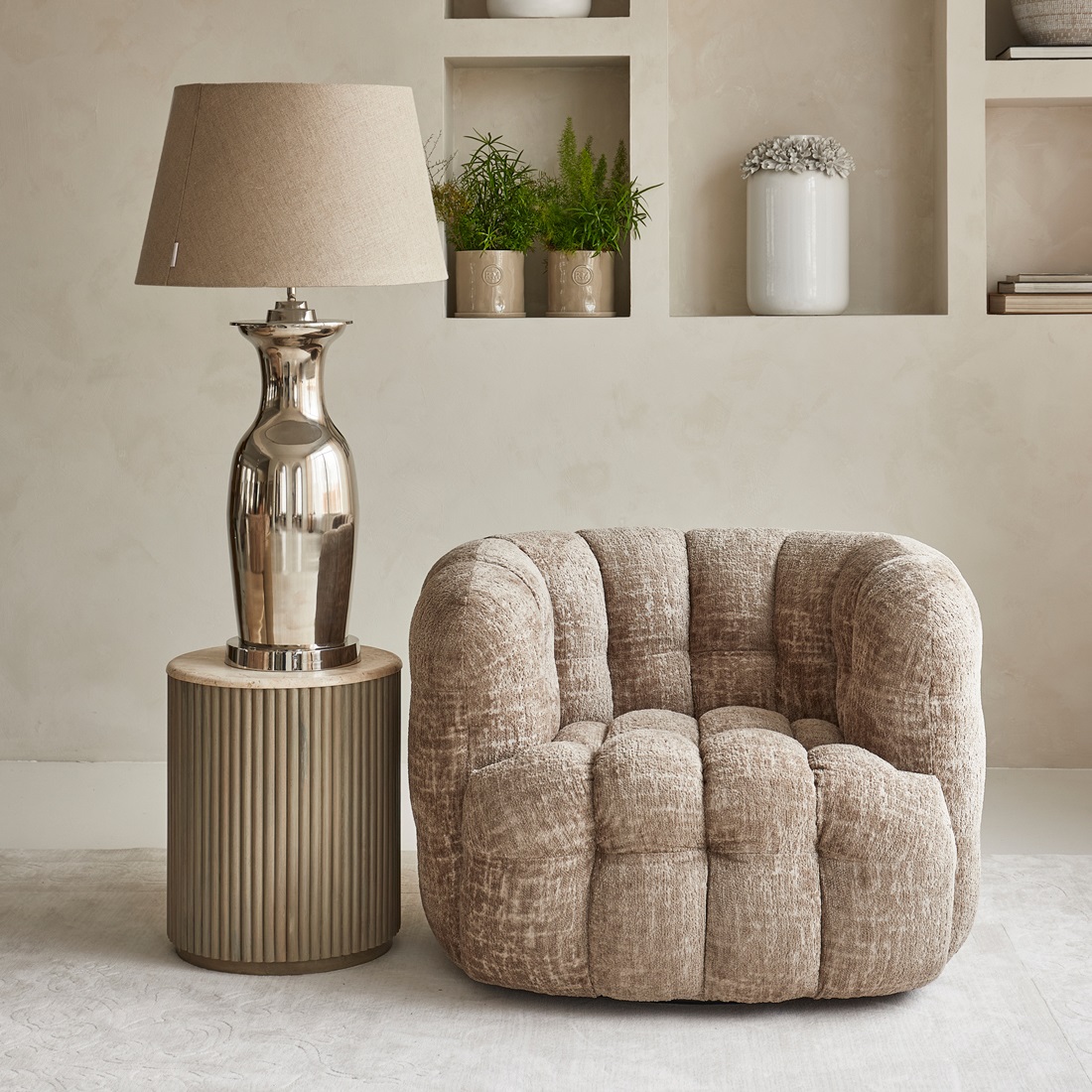Lænestol Arosa Swivel Armchair Taupe BESTILLINGSVARER Lænestol Arosa Swivel Armchair Taupe BESTILLINGSVARER