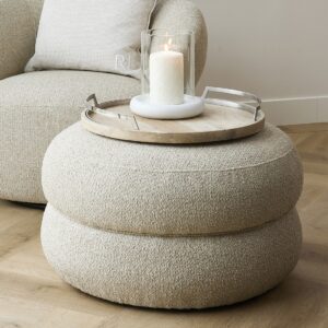 Puf -  San Remo Stool D70 Natural Grey BESTILLINGSVARER