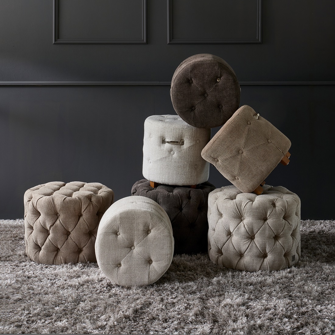 Puf Bowery Footstool Antique White - BESTILLINGSVARER Puf Bowery Footstool Antique White - BESTILLINGSVARER