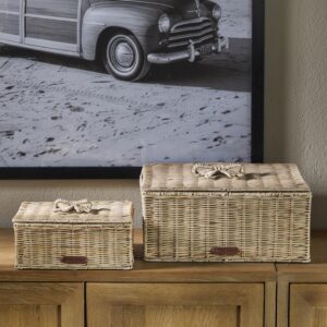 Rattan kurv - Rustic Rattan Bow Storage Box L