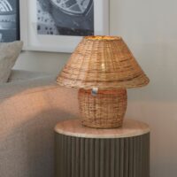 Rattan lampe - Rustic Rattan Ames Table Lamp