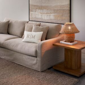 Rattan lampe - Rustic Rattan Ames Table Lamp