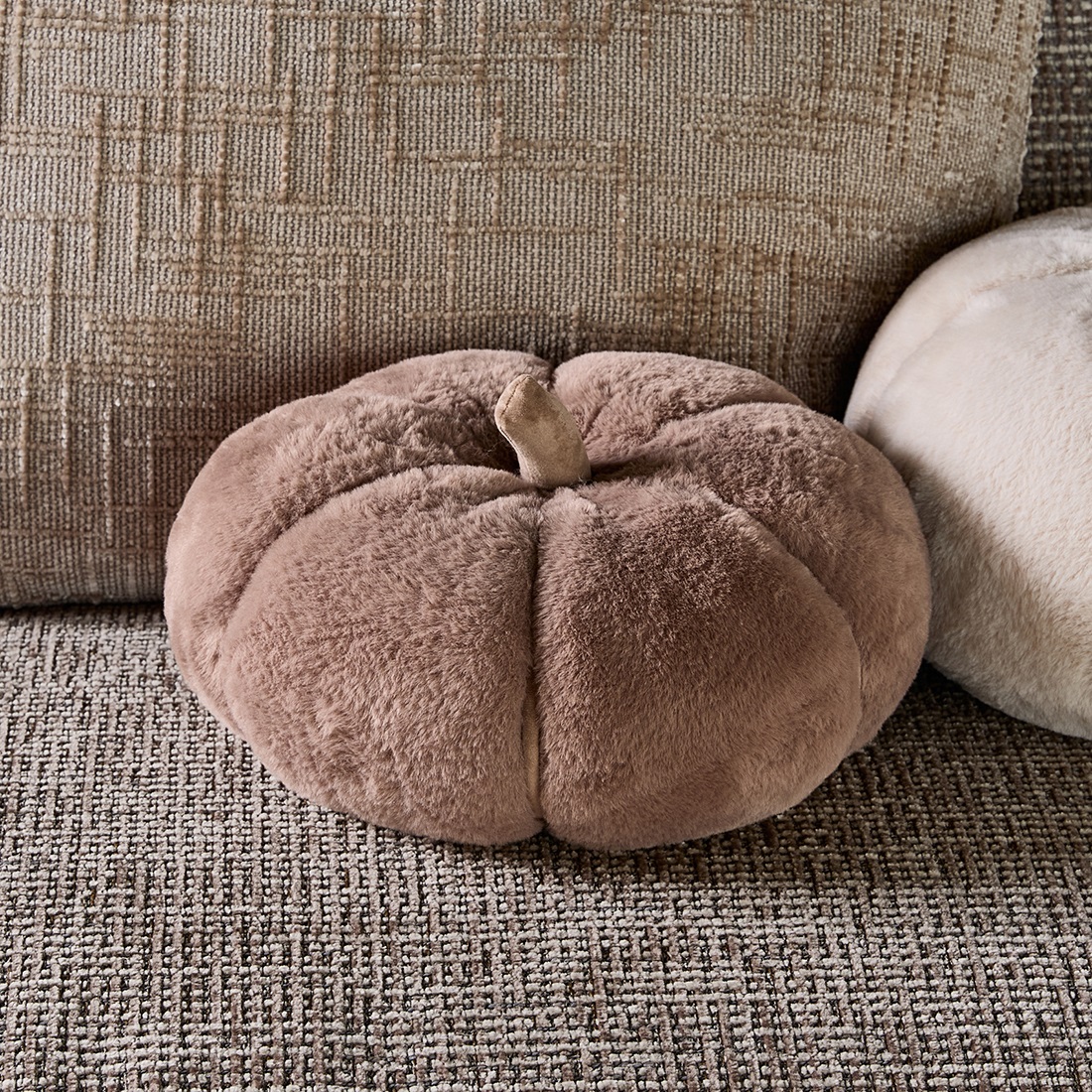 Græskar Pude - Pumpkin Faux Fur Box Pillow S Græskar Pude - Pumpkin Faux Fur Box Pillow S
